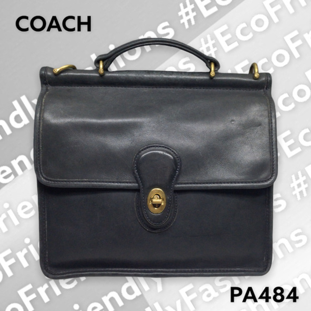 Vintage Coach Willis 9927 Women's Black Leather Messenger Crossbody Handbag